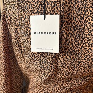 Glamorous Leopard Print dress in Black and Brown